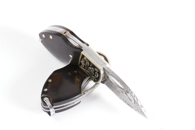 High quality  Swedish powders Damascus steel K1 keychain knife UD402289